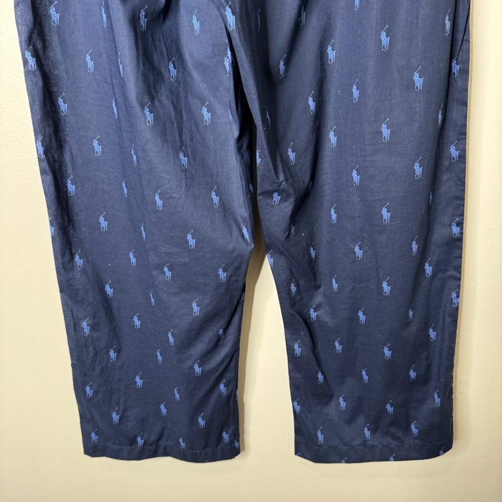 Polo Ralph Lauren Navy‎ Blue All Over Pony Print 100% Cotton Men’s Large - Picture 4 of 8
